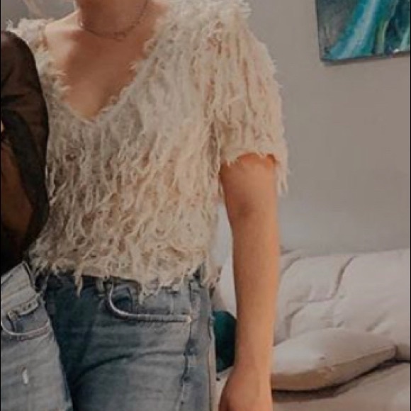 Zara faux feather shirt - Picture 2 of 3